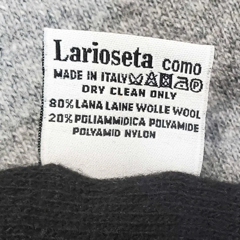 Moschino Unisex Wool Black Gray Logo Scarf Italy